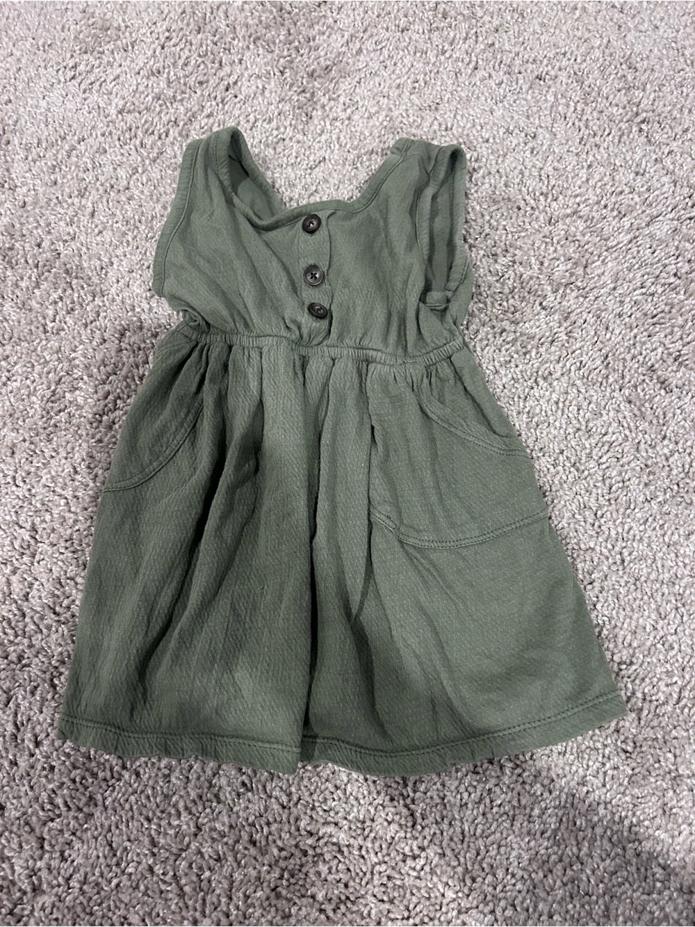 Old Navy Olive Green Sleeveless Button Dress